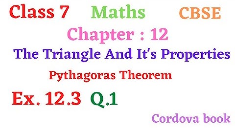 Class 7 Maths Chapter 12 Triangle And It