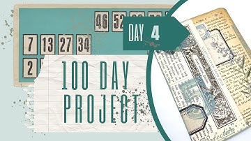 DAY 4 - BOOKPAGE JOURNAL CARD WITH A POCKET -  #the100dayproject #100daysproject  #junkjournalideas