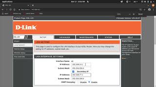 DLink DSL 124 | Configure the second IP Address of LAN Interface