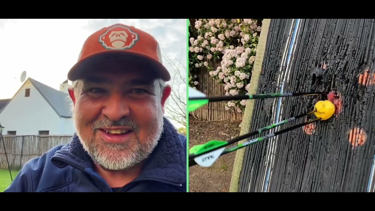 Three shots with the Hammer Slingbow by Simpleshot