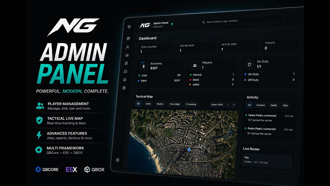 NG Admin Panel – Multi Framework FiveM Admin System - YouTube