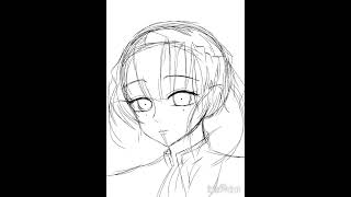 trying to draw mitsuri #art #anime #kimetsunoyaiba