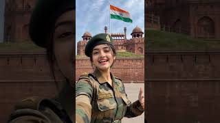 army girl Red fort Delhi me pahuchi #indianarmy #viral