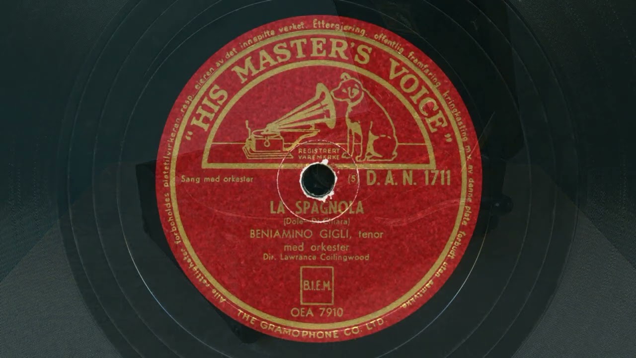 Tenor Beniamino Gigli – La Paloma / La Spagnola