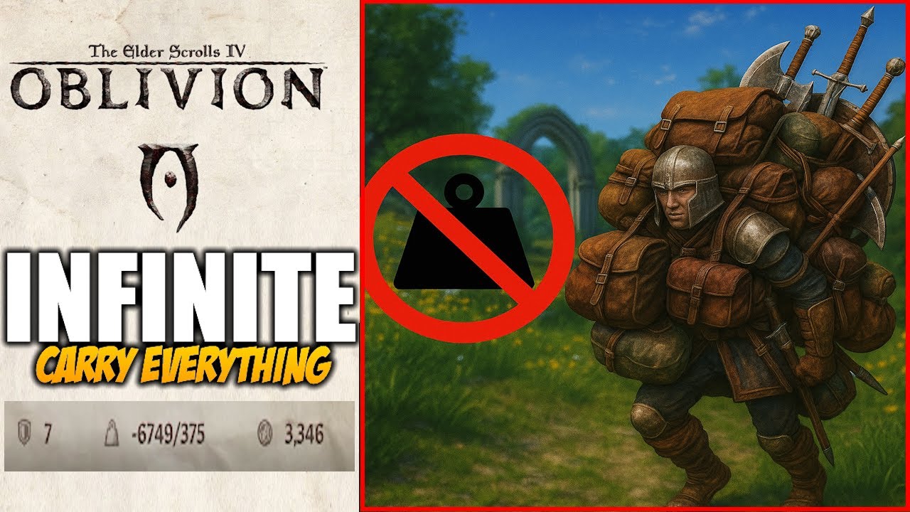 Oblivion Remastered | How to Do the Minus Carry Weight Glitch – Easy ...