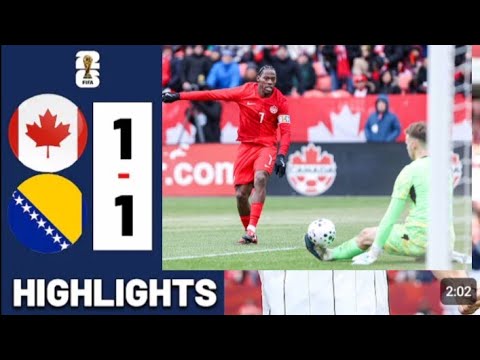 Unbelievable canada vs bosnia 1:1 draw  world cup 2026 #worldcup2026 #worldcup #footballhighlights 