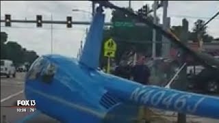 Drivers watch as helicopter crashes on Tampa roadway, killing motorist