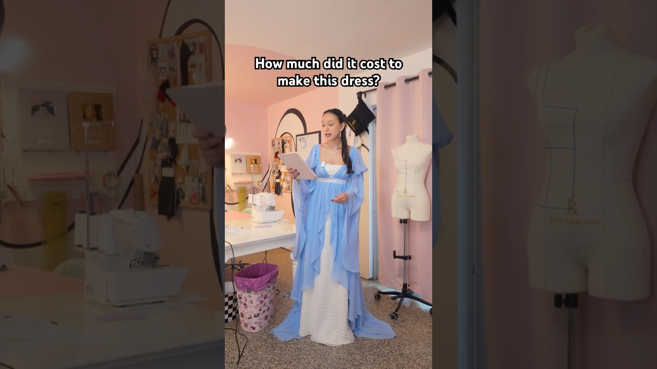 how much do dress designers make how much did it cost to create this Bridgerton inspired dress? #sewing  #sewingcost #fashiondesigner