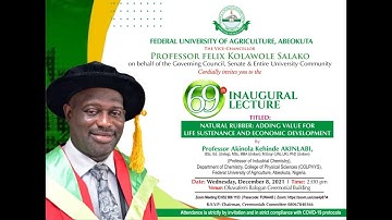 69TH INAUGURAL LECTURE - Natural Rubber : Adding Value for Life Sustenance and Economic Development.
