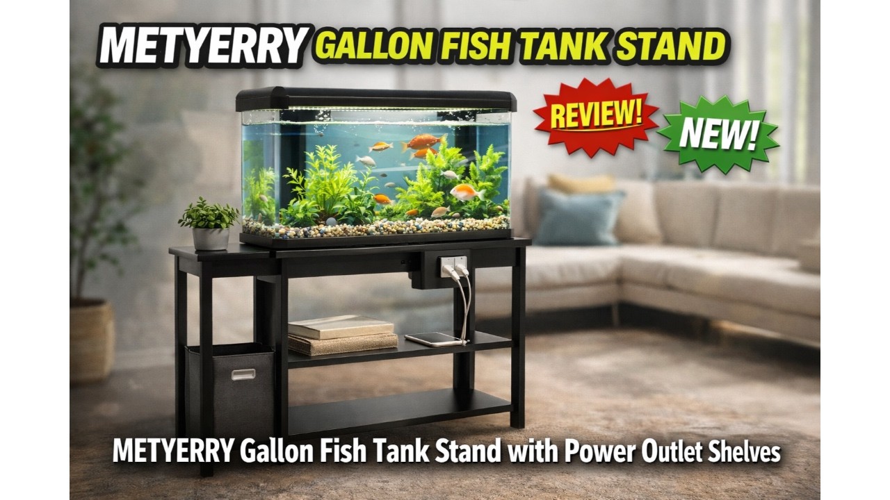 🐠 METYERRY Gallon Fish Tank Stand with Power Outlet Shelves Review ⚡