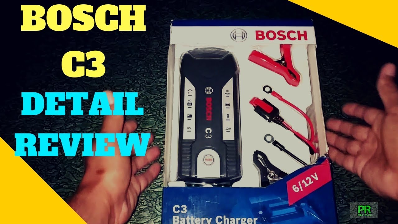 bosch c3 6v/12v Car,bike,scooter battery charger unboxing & review