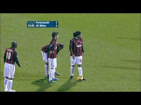 Ronaldinho's Perfect Freekick Goal - Portsmouth-AC Milan