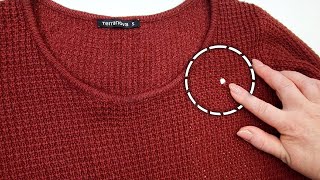 ✅The secret of a French seamstress: how to hide a hole on a sweater