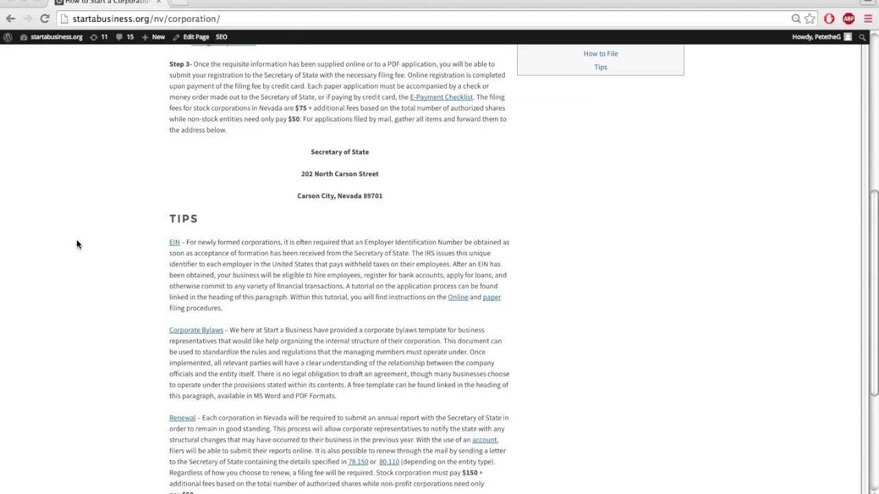 How to Start a Corporation in Nevada | NV Secretary of State - YouTube