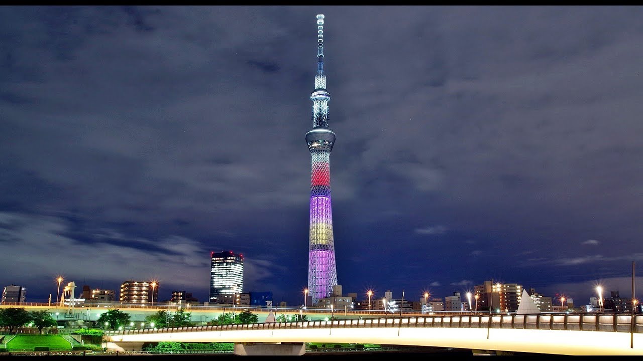 桃色 赤色 黄色 紫色 4色点灯 東京スカイツリー ライトアップ ももいろクローバーz ももクロ色 グループ結成１０周年記念 Youtube