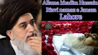 Allama khadim hussain rizvi namaz e janaza. minar e pakistan lahore