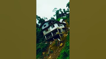 House Collapses In Landslide 🚨#disaster #landslide #shortvideo