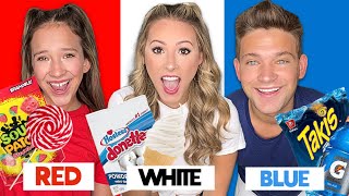 RED ❤️ WHITE 🤍 & BLUE 💙 FOODS ONLY FOR 24 HOURS EXTREME CHALLENGE!