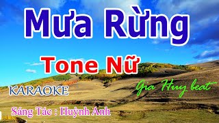 Mưa Rừng - Karaoke - Tone Nữ -  Nhạc Sống - gia huy beat