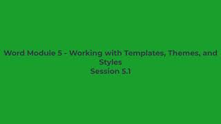 Word Module 5 1