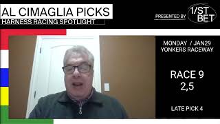 Al Cimaglia Harness Picks for Yonkers Raceway | Monday, January 29, 2024