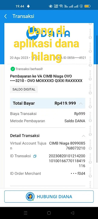 uang di aplikasi dana hilang, saat hp tidak di gunakan dan keadaan terkunci