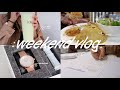 weekend vlog ☕️ | studying at a cafe, art stores, lots of food, decor haul + more