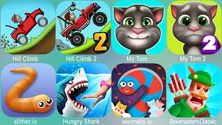 Hill Climb,Hill Climb 2,My Tom,My Tom 2,Slither.io,Hungry Shark,Wormate.io,Bowmasters Classic screenshot 4
