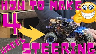 How To Make your New Losi Mini LMT have 4 Wheel Steering Its easier than you think +1st test drive