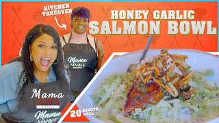 Mama Mann's Kitchen Takeover | 🍯Honey Garlic Salmon Bowl