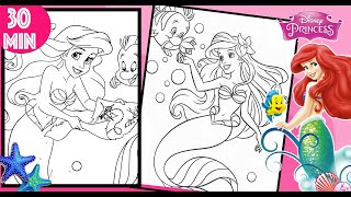LONG Princess ARIEL Coloring Page Compilation THE LITTLE MERMAID COLORING BOOK & Friends 30 Min