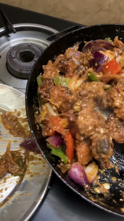 Chicken chilli 🌶 #my kitchen #chiken chilli desi#my ideas