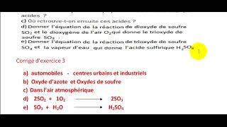 CORRECTION Série d'exercices pollution de l'air (  2 année collège BIOF )