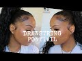 CURLY DRAWSTRING PONYTAIL | EASY & FAST HAIR TUTORIAL|