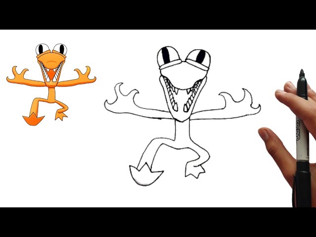 Como desenhar e pintar Orange do Rainbow Friends Roblox 
