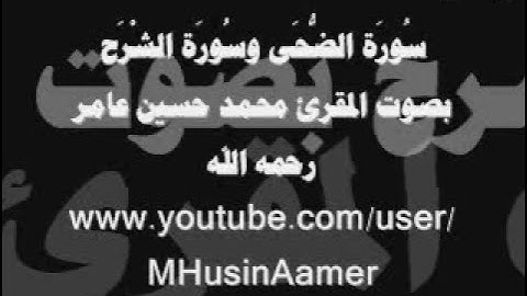 سورة الضحى وسورة الشرح | المقرئ محمد حسين عامر Holy Quran