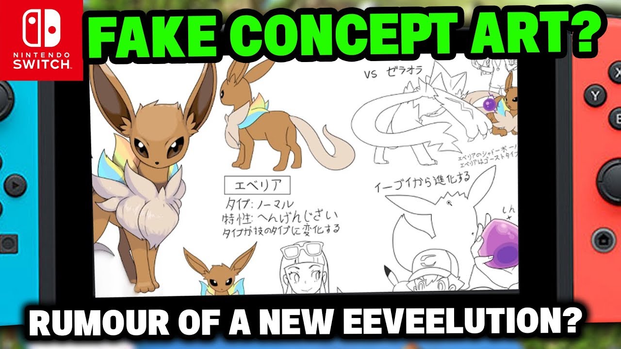 Pokemon Switch Rumours Eeveelution Concept Art For Pokemon Let S Go Pikachu Let S Go Eevee Youtube