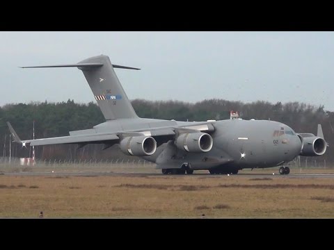 C 17 Nato Boeing C17a Globemaster Iii Landing At Munster Osnabruck Airport Hd