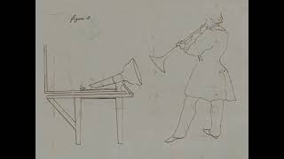 Original and restoration of the phonautogram The Timbre of the Cornet with twinkle little star verse
