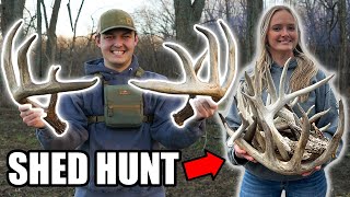 Shed Hunting With Lauren, GIANT MATCHED SET & 10+ SHEDS | FAIRCHASE #hunting #outdoors