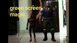 Thanos and spiderman dance  using green screen magic