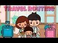 Family of 3 travel routine | Toca life world