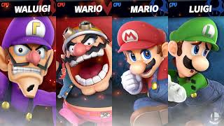 Super Smash Bros Ultimate Mario, Luigi Vs Wario and Waluigi