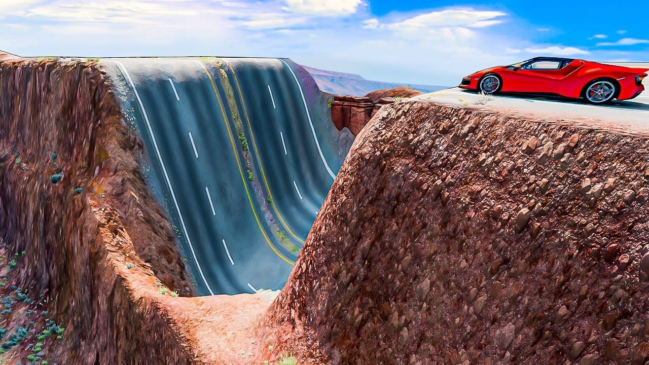 ⁣Cars vs Giant Dips in GTA 5