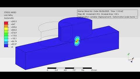 Simple simulation of a sliding contact with PrePoMax and Calculix