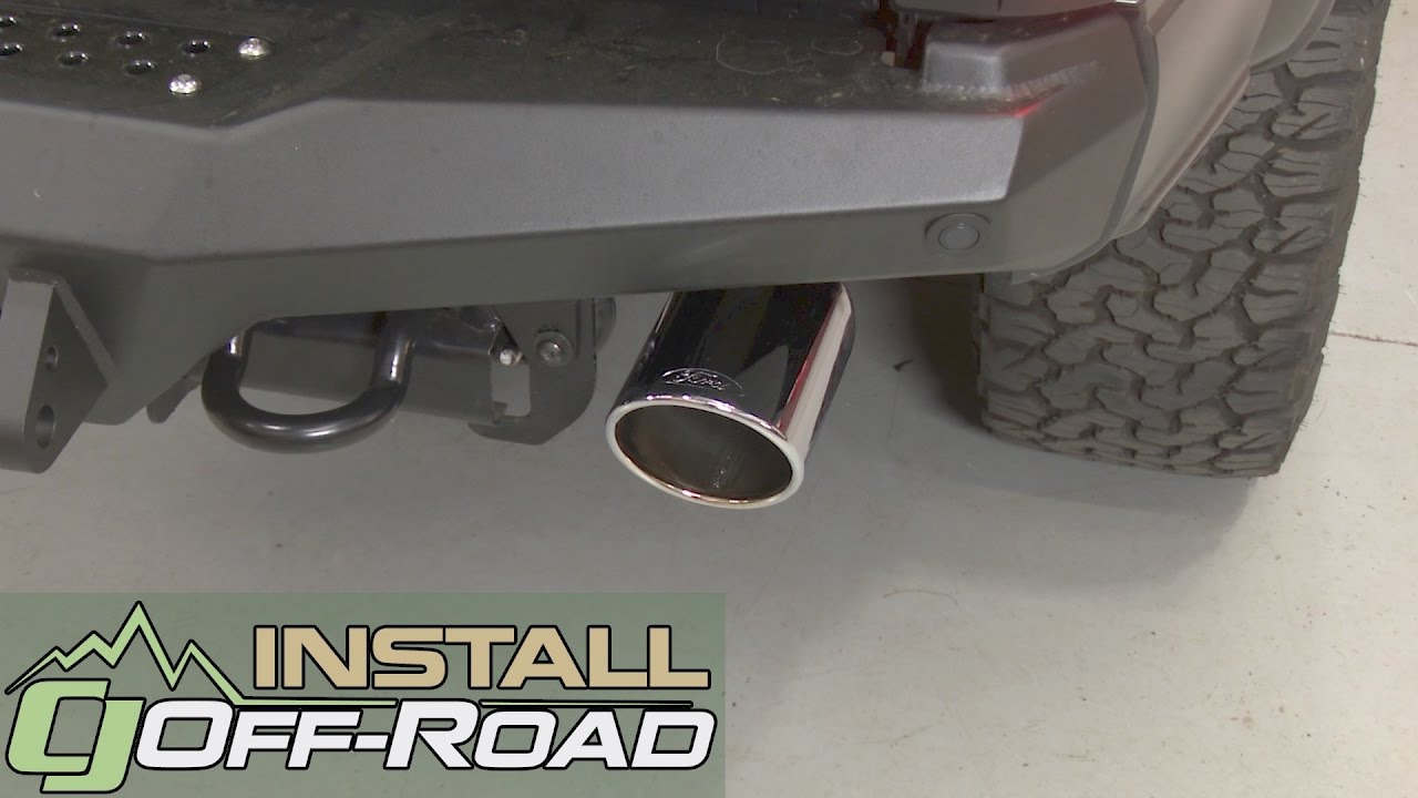 F-150 Raptor Ford Performance Dual Rear Exit Touring Cat-Back Chrome Tips 2017 Installation - YouTube