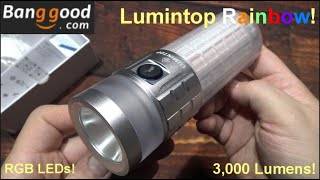 Lumintop Rainbow Flashlight Kit Review! (3,000 Lumens, 40w LED, RGB Multi-Color LEDs, Power Bank!) screenshot 4