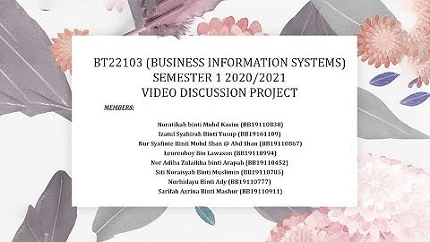 BT22103 BUSINESS INFORMATION SYSTEM (GROUP VIDEO PROJECT)