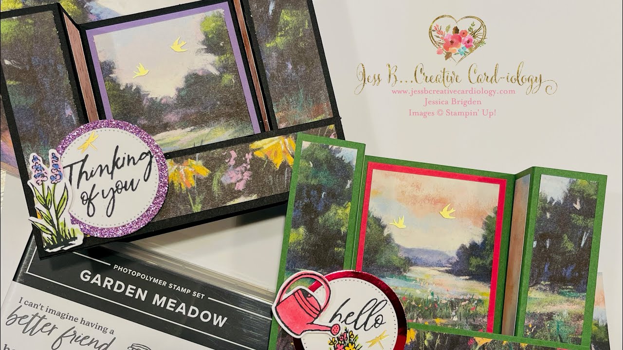 YTT Session 169:  Secret Garden Fun Bridge Fold Technique Cards with New SU! Meandering Meadow Paper