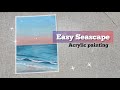 Blue Seascape/ Acrylic Painting/ Step by step tutorial